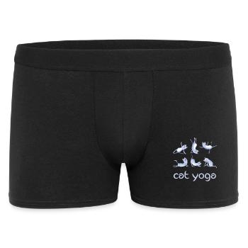 Cat yoga cat cute namaste meditation lotus - Men's Boxer Shorts - black - Front