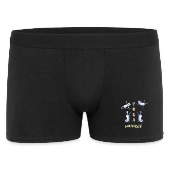 chat yoga méditation mignon namaste lotus LOL h - Boxer Homme - noir - Devant