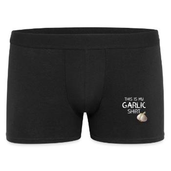 garlic shirt knoblauch statement geruch geschmack - Männer Boxer Shorts - Schwarz - Vorne
