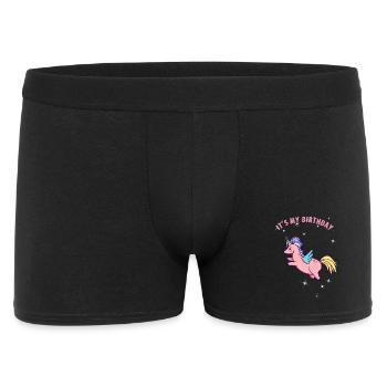 unicorn birthday anniversaire de licorne mystique fee - Boxer Homme - noir - Devant