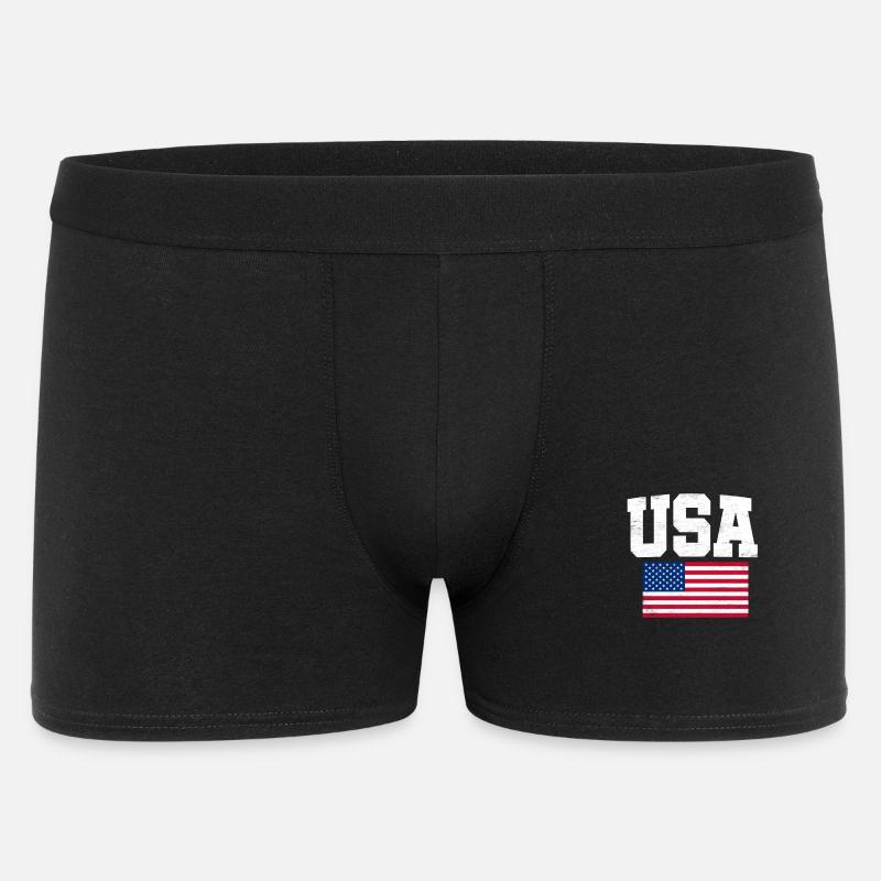 USA - Männer Boxer Shorts - Schwarz
