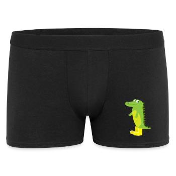 Child motif animal shirt green crocodile gift idea - Men's Boxer Shorts - black - Front