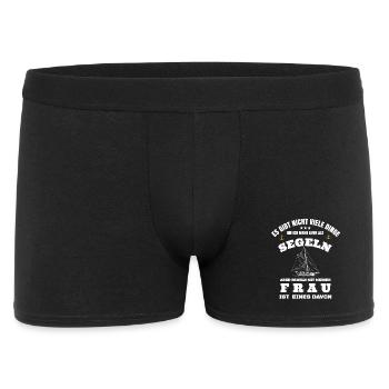 Segeln mit meiner Frau Geschenk für Segler   - Männer Boxer Shorts - Schwarz - Vorne