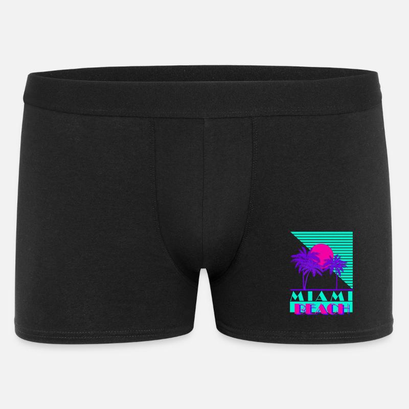 Miami Beach 80s - Männer Boxer Shorts - Schwarz
