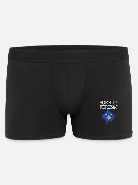 Kosovo Flag "Born in Ferizaj" - Men's Boxer Shorts - black