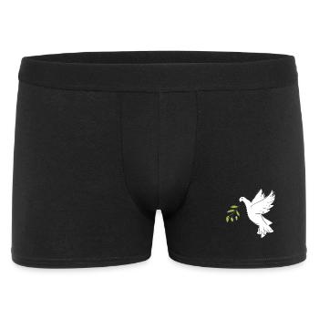 Symbole chrétien - Colombe avec branche d’olivier - Boxer Homme - noir - Devant