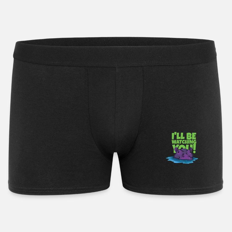 Witziges Nilpferd mit Text - Männer Boxer Shorts - Schwarz
