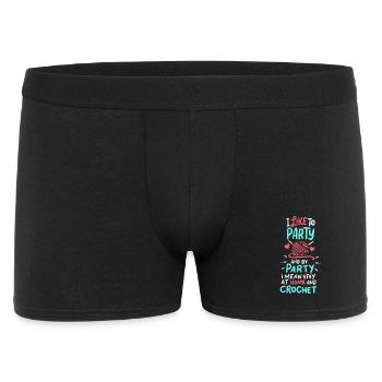 Crocheting Knitting for a Crocheter - Men's Boxer Shorts - black - Front