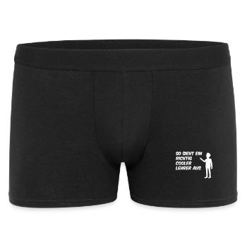 So sieht ein richtig cooler Lehrer aus - Männer Boxer Shorts - Schwarz - Vorne