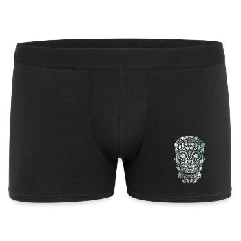 totenkopf tattoo party festival biker Halloween  - Männer Boxer Shorts - Schwarz - Vorne