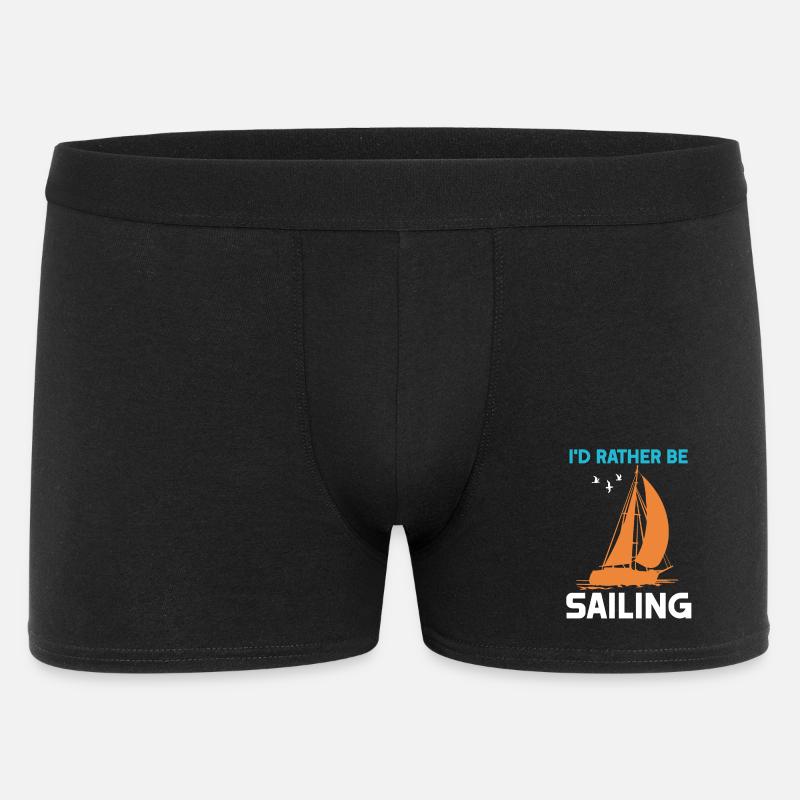 I'd rather be Sailing - Männer Boxer Shorts - Schwarz