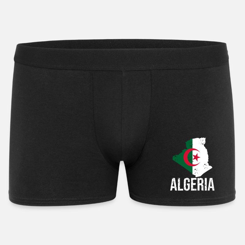 Algerische Flagge im Karten-Design - Männer Boxer Shorts - Schwarz