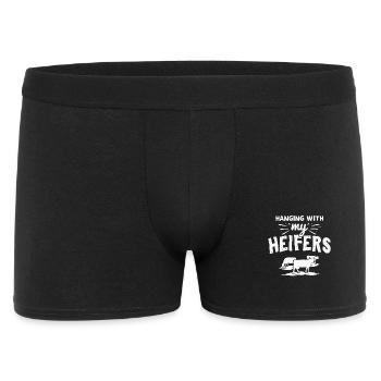 Landwirt Landwirtschaft Kühe Geschenk - Männer Boxer Shorts - Schwarz - Vorne