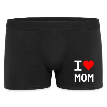 I Love Mom – Herz für Mama - Männer Boxer Shorts - Schwarz - Vorne