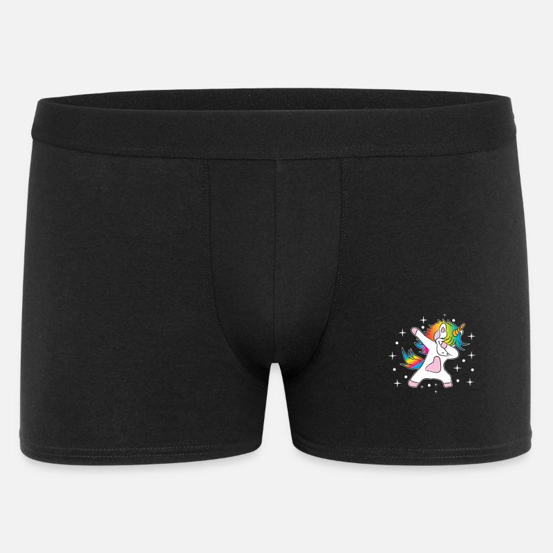 Einhorn Dab Regenbogen - Männer Boxer Shorts - Schwarz