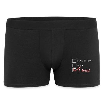 Naughty Nice I Tried – Xmas Humor - Men's Boxer Shorts - black - Front