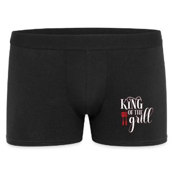 Grillkönig - Männer Boxer Shorts - Schwarz - Vorne