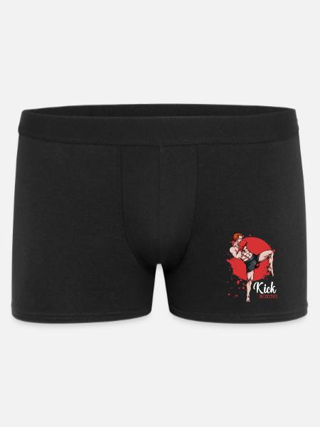Kickboxer in Red Background - Men's Boxer Shorts - black
