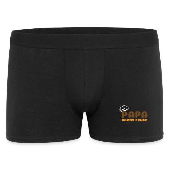 Papa kocht heute - Männer Boxer Shorts - Schwarz - Vorne
