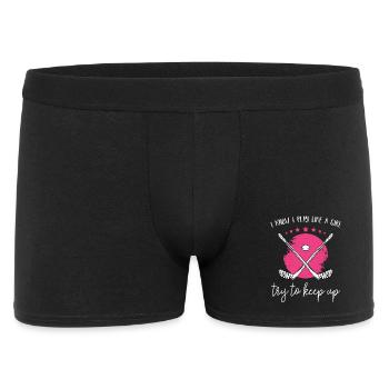 Ich spiele wie ein Mädchen Hockey - Männer Boxer Shorts - Schwarz - Vorne
