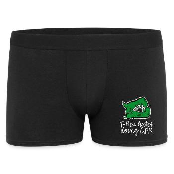 T-Rex hates doing CPR first aid nurse - Men's Boxer Shorts - black - Front