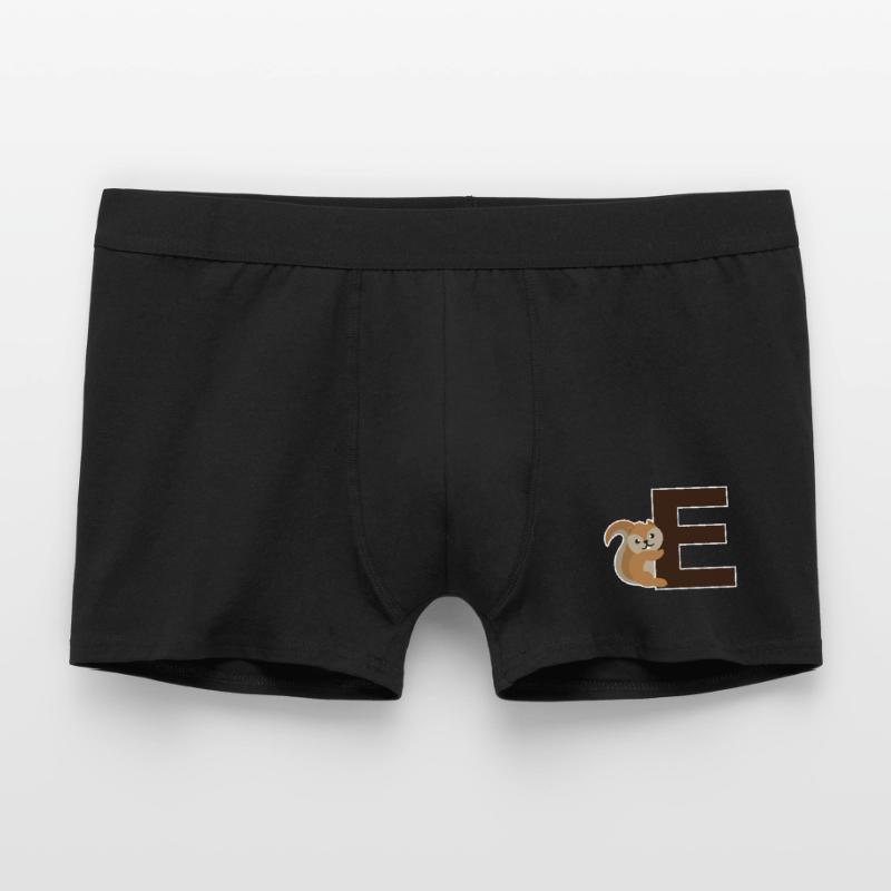 Ein E wie das Eichhörnchen das an dem E hängt Männer Boxer Shorts