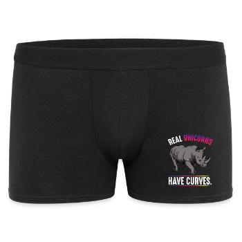 Les licornes réelles ont des courbes - Boxer Homme - noir - Devant