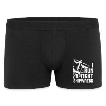 Ich führe ein enges Schiffswrack lustig - Männer Boxer Shorts - Schwarz - Vorne