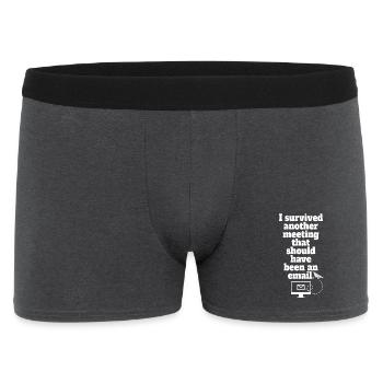 I Survived Another Meeting Email Home Office Office - Men's Boxer Shorts - charcoal grey - Front