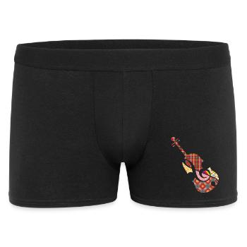 schöne Patchwork Violine mit Violinschlüssel - Männer Boxer Shorts - Schwarz - Vorne