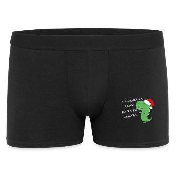 Dinosaurier Weihnachten - Männer Boxer Shorts - Schwarz - Vorne