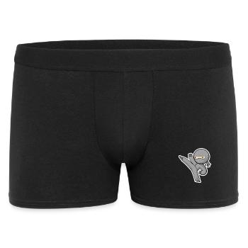 Ninja Kick - Männer Boxer Shorts - Schwarz - Vorne