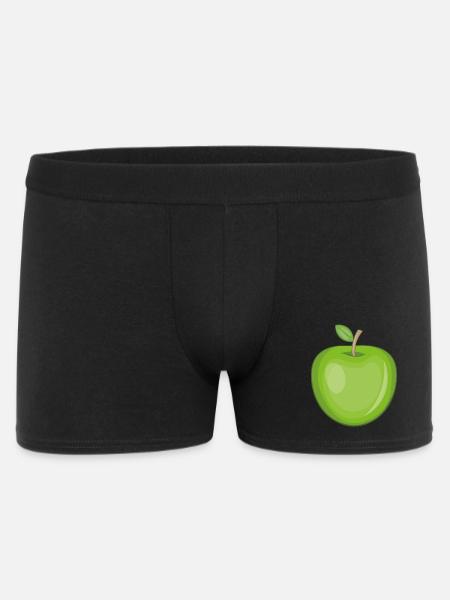 Funny sticker of an apple - Men's Boxer Shorts - black