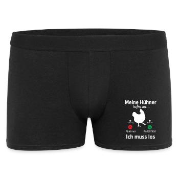 Meine Hühner rufen an Landwirt - Männer Boxer Shorts - Schwarz - Vorne