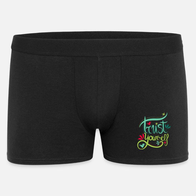 Trust Yourself - Vertraue dir selbst - Männer Boxer Shorts - Schwarz