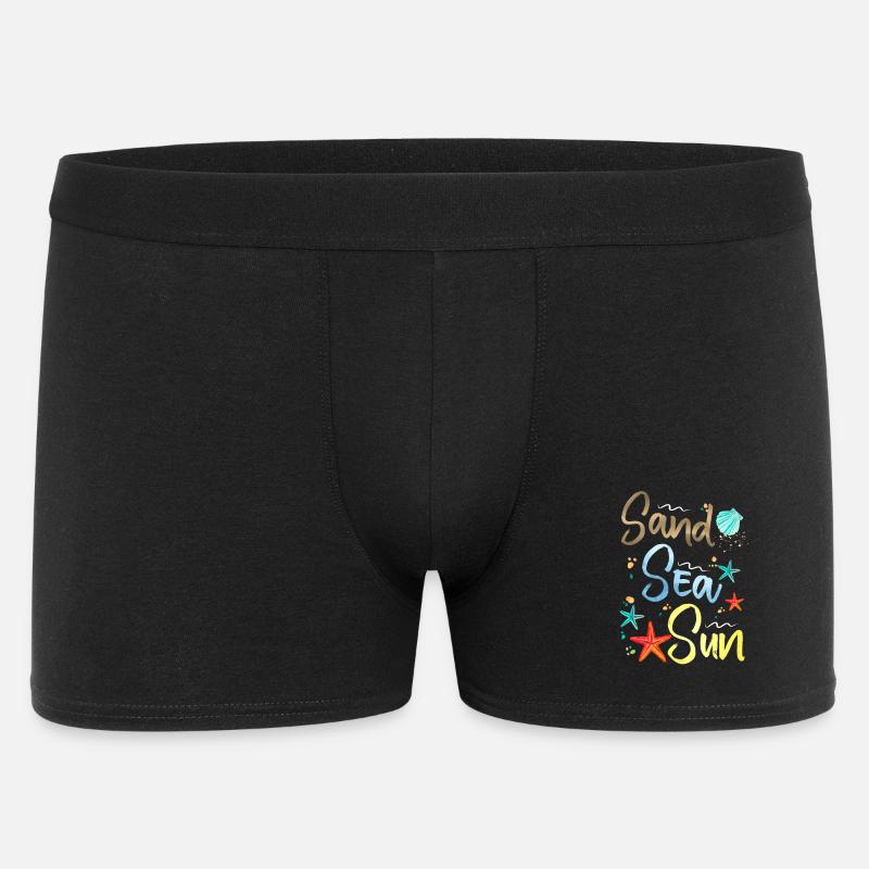 Sand See Sonne Illustration - Männer Boxer Shorts - Schwarz