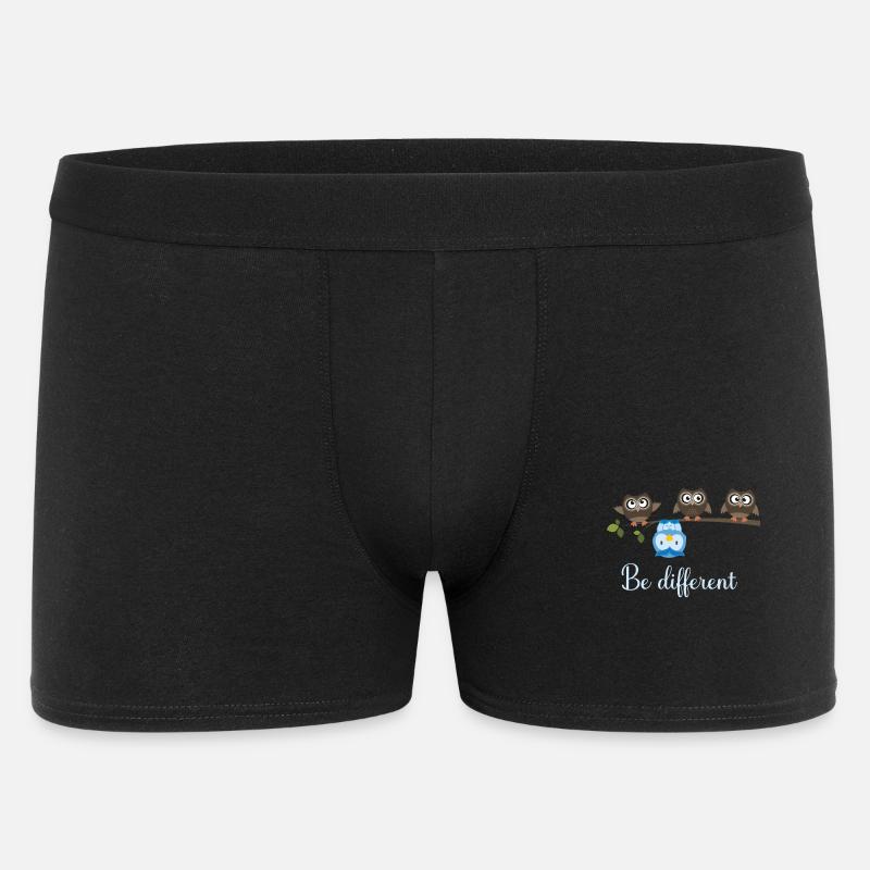 Be Different Eule - Männer Boxer Shorts - Schwarz