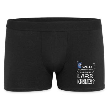 Wer ist denn eigentlich dieser Lars Krismes? - Männer Boxer Shorts - Schwarz - Vorne