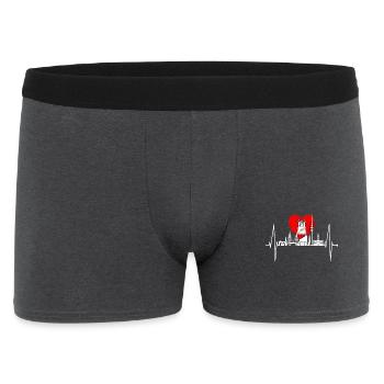 Hamburg Skyline Herzschlag Hamburger Liebe Fan - Männer Boxer Shorts - Anthrazit - Vorne