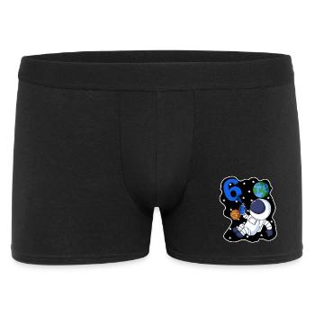 6e anniversaire astronaute cadeau garçon 6 ans - Boxer Homme - noir - Devant