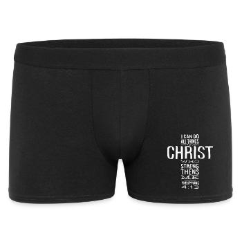 Je peux tout faire à travers la Bible du don du Christ - Boxer Homme - noir - Devant