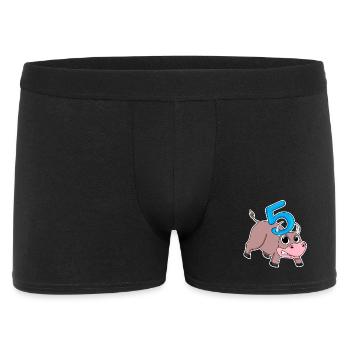 Taureau taureau d'anniversaire pour enfants de 5 ans - Boxer Homme - noir - Devant