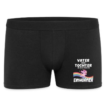 Vater Tochter Einhorn Geburt Geschenk Schwanger 2 - Männer Boxer Shorts - Schwarz - Vorne