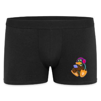 Ente Kopfhörer Musik - Männer Boxer Shorts - Schwarz - Vorne