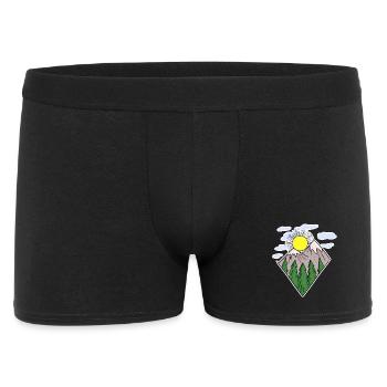 Berge Wandern Wanderer - Männer Boxer Shorts - Schwarz - Vorne
