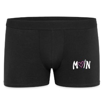 Moin Herz Anker Plattdeutsch - Männer Boxer Shorts - Schwarz - Vorne