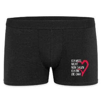 Ich muss nicht NEIN sagen ich bin die Oma Spruch - Männer Boxer Shorts - Schwarz - Vorne