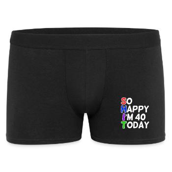 très heureux 40 ans - Boxer Homme - noir - Devant