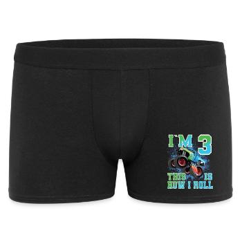 3 Years Children's Birthday Monster Truck - Men's Boxer Shorts - black - Front