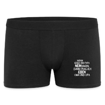 Lustiger süßer Oma Opa Enkel Spruch - Männer Boxer Shorts - Schwarz - Vorne